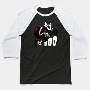 Boo Ghost Cat Baseball T-Shirt